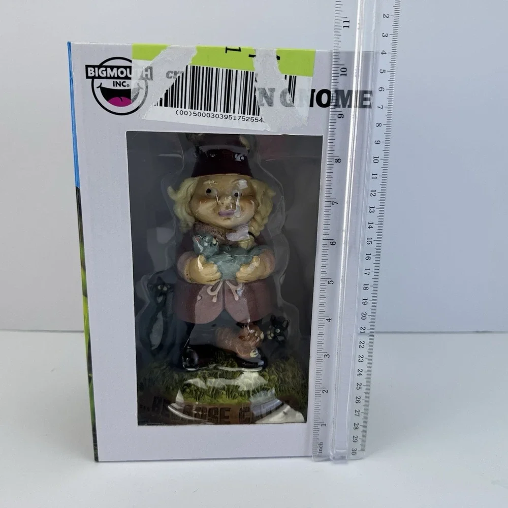 BigMouth Toys Crazy Cat Lady Garden Gnome Because Cats Funny Lawn Statue Figure